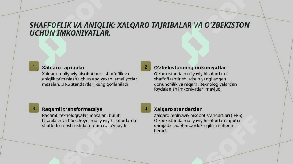 MOLYAVIY HISOBOT TRANSFORMATSIYASI 8