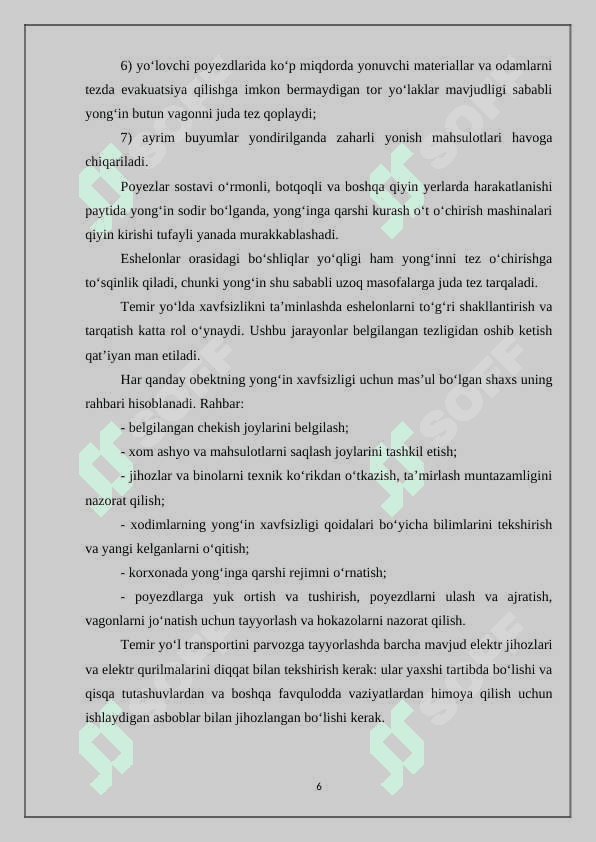 Temir yo‘l tizimida yong‘in xavflilik darajasini baholash 6