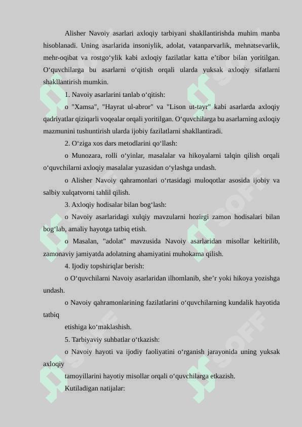 Axloqiy tarbiya jarayonida Alisher Navoiy merosidan foydalanish 6