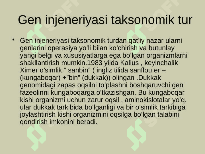 Gen muhandisligi asoslari 6