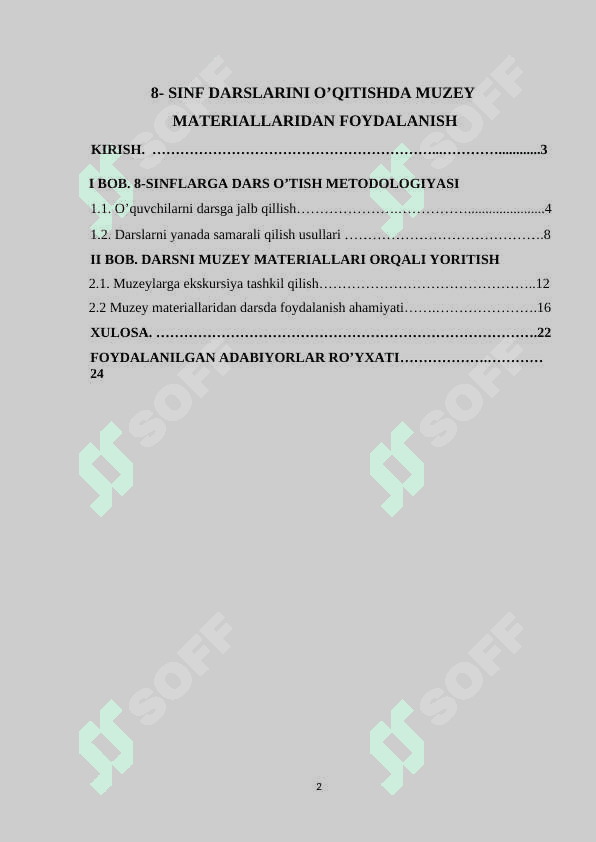 8- sinf darslarini o’qitishda muzey materiallaridan foydalanish 2