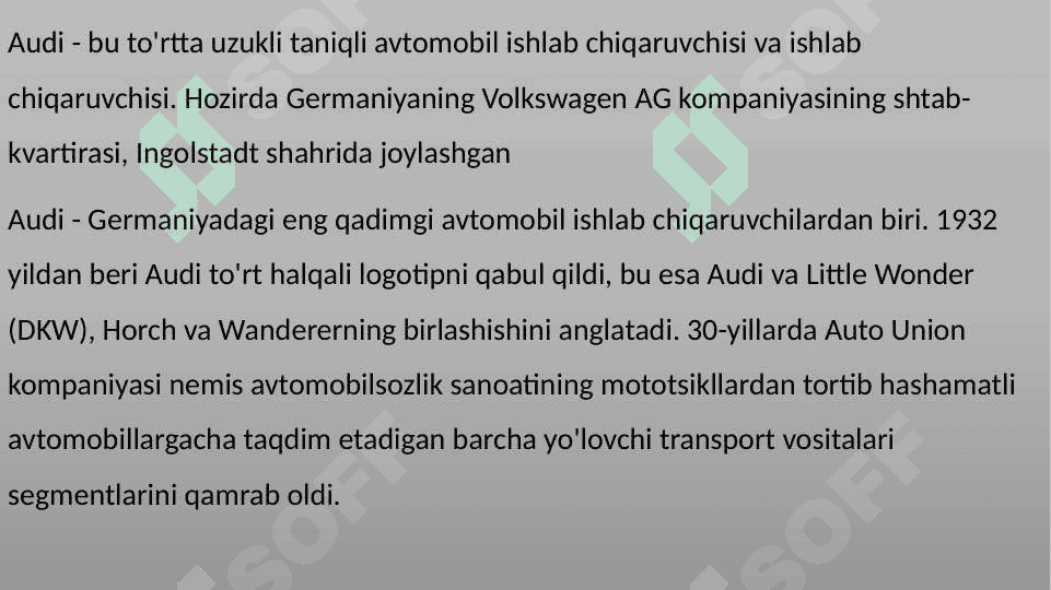 AUDI kompaniyasi 5