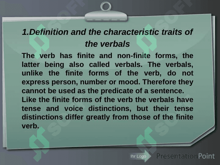 Non-finite forms of the verb 4