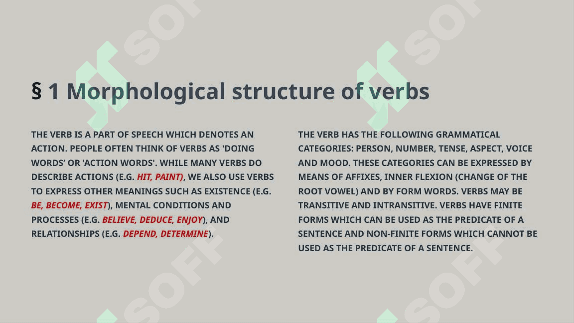 The form of VERBS 2