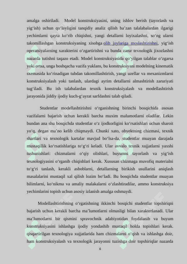 Avtomobil modelini loyhalash va modellashtirish 6
