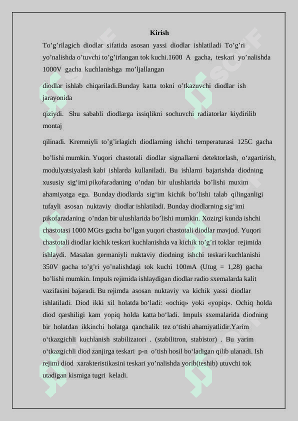 Yarim o'tkazgichli diodlar 2