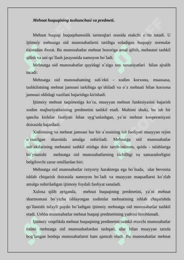 Mehnat huquqi tushunchasi 2