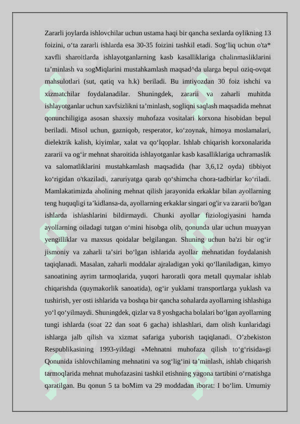 Mehnat muhofazasi taminlashga oid xalqaro tajriba va izlanishlar taxlili 4