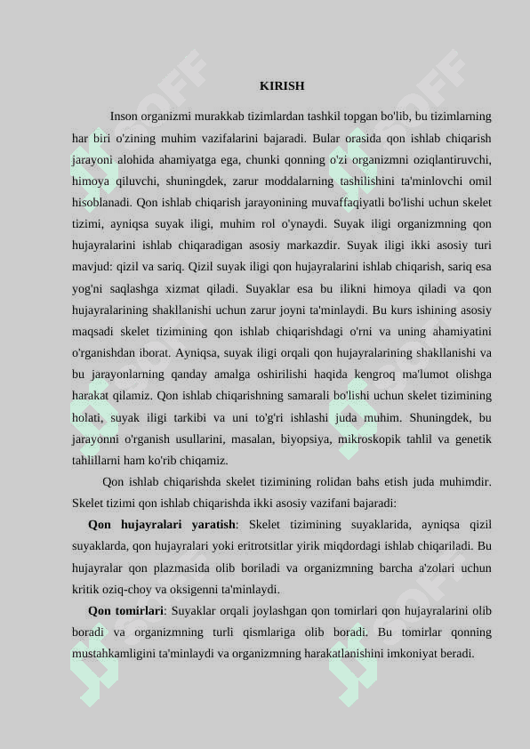 “Qon ishlab chiqarishda odam skelet tizimining roli” 2