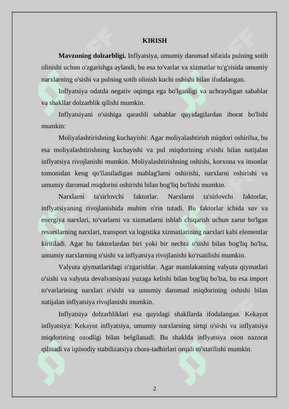 Inflyatsiya tushunchasi, sabablari va shakllari 2