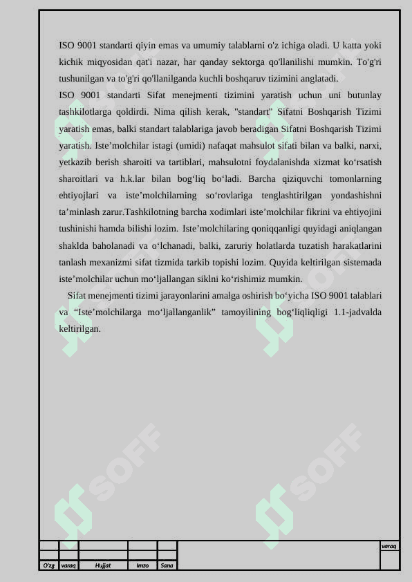 ISO 9001 standarti talablari asosida sifat menejmenti tizimi va tamoyillari 6