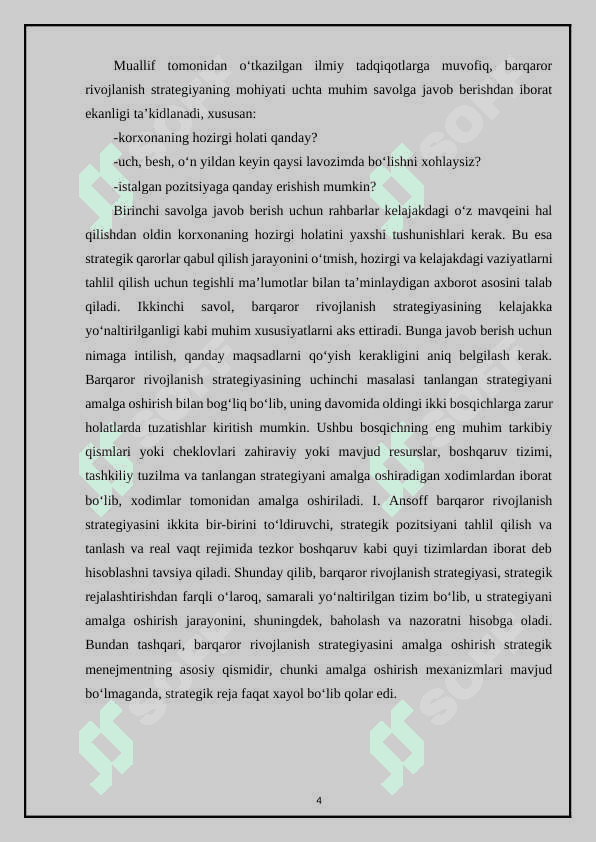 Korxonaning axborot tizimlarini shakllantirish. 4