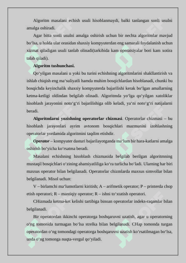 Modelni algoritmlash va uni mashinali amalga oshirish 3