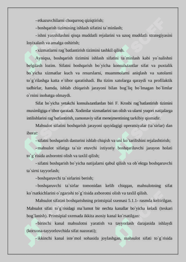 Mahsulot sifati va sifatni boshqarish tushunchalari 6