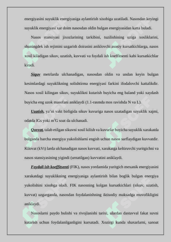 Nasos stansiyasi bosim quvuri o'lchamlarini aniqlash 3