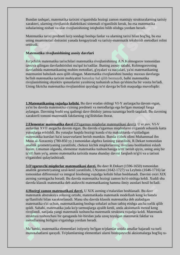 Matematika fani maqsadi, vazifasi va rivojlanish tarixi 3