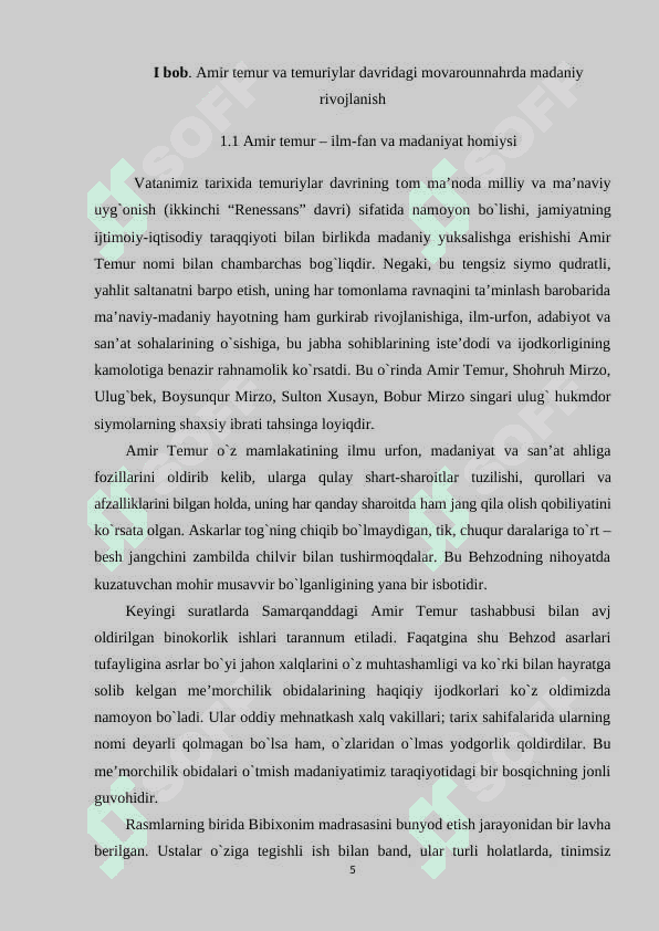 Amir Temur va Temuriylar davrida Movorounnahrda madaniy rivojlanish KURS ISHI.docx 5
