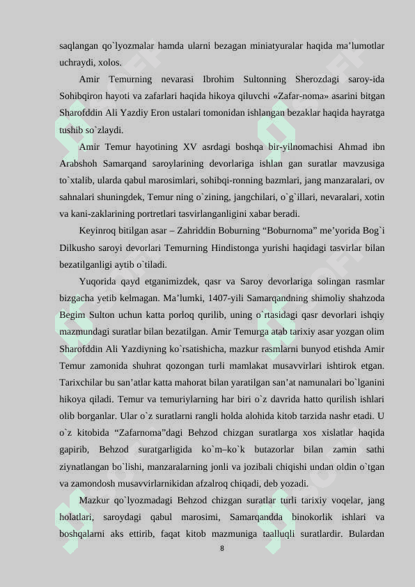 Amir Temur va Temuriylar davrida Movorounnahrda madaniy rivojlanish KURS ISHI.docx 8