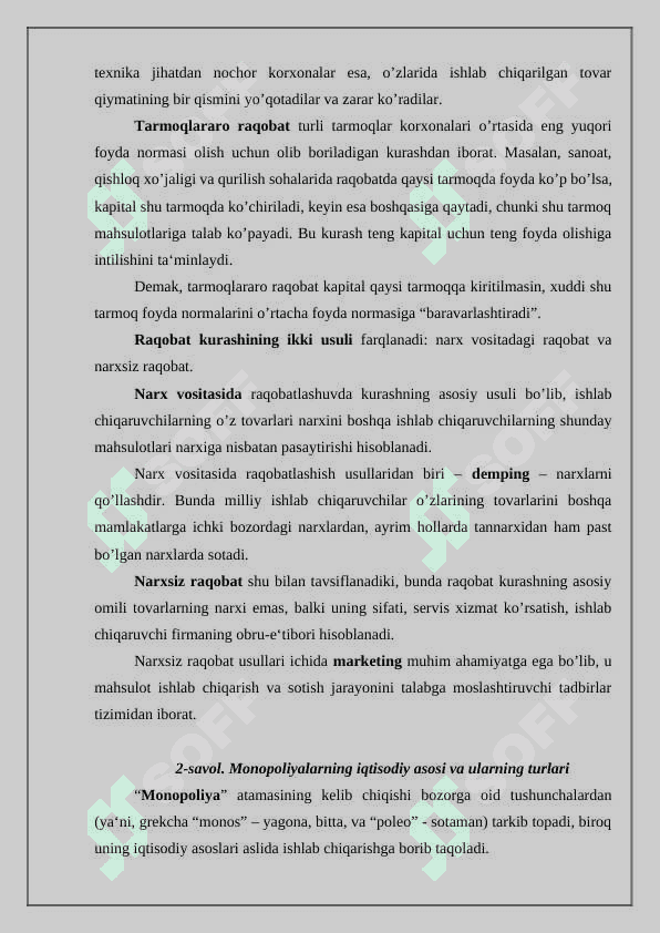 Raqobat va uning shakillanishi 5