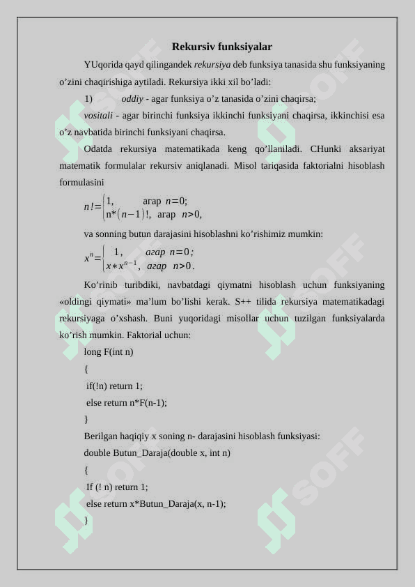 Rekursiv algoritm va funksiyalar 3