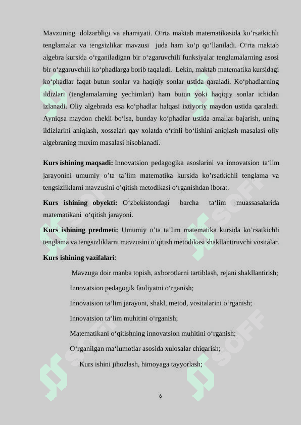 Boshlangʻich funksiya va integral mavzularini oʻqitish metodikasi 6