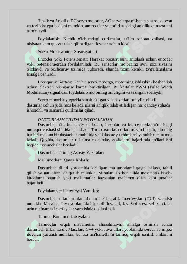 Servo motorlarni potensiometr orqali harakatlanish 4