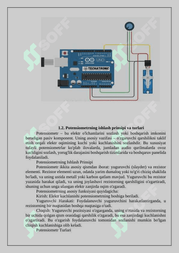 Servo motorlarni potensiometr orqali harakatlanish 7