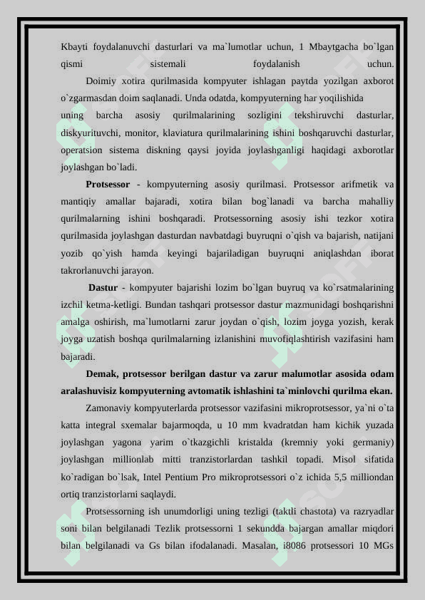 Shaxsiy kapyuterning asosiy qurilmalari 4