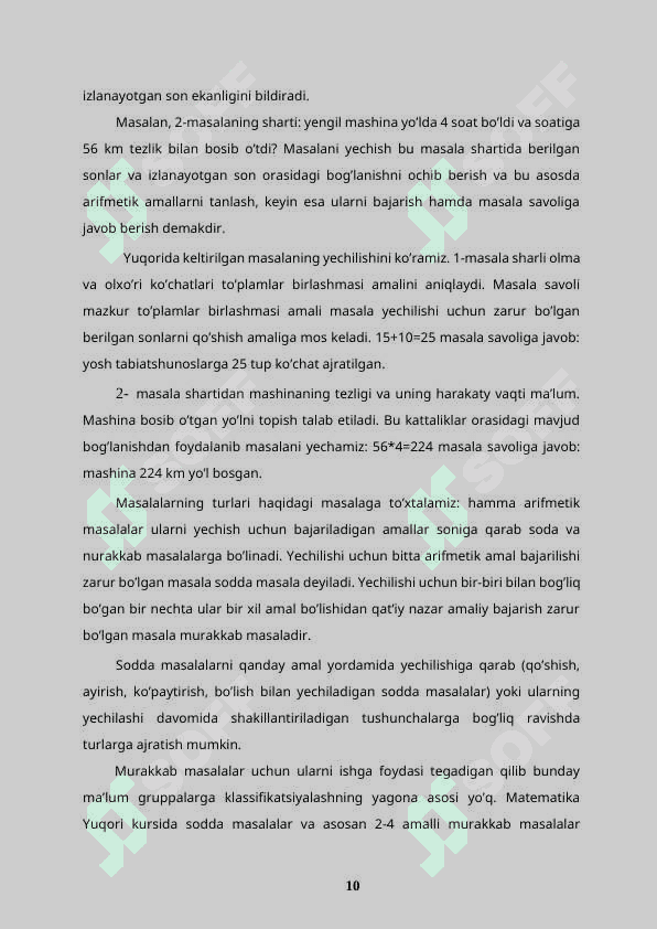 Matnli masalarni yechishga o’rgatish metodikasi 8