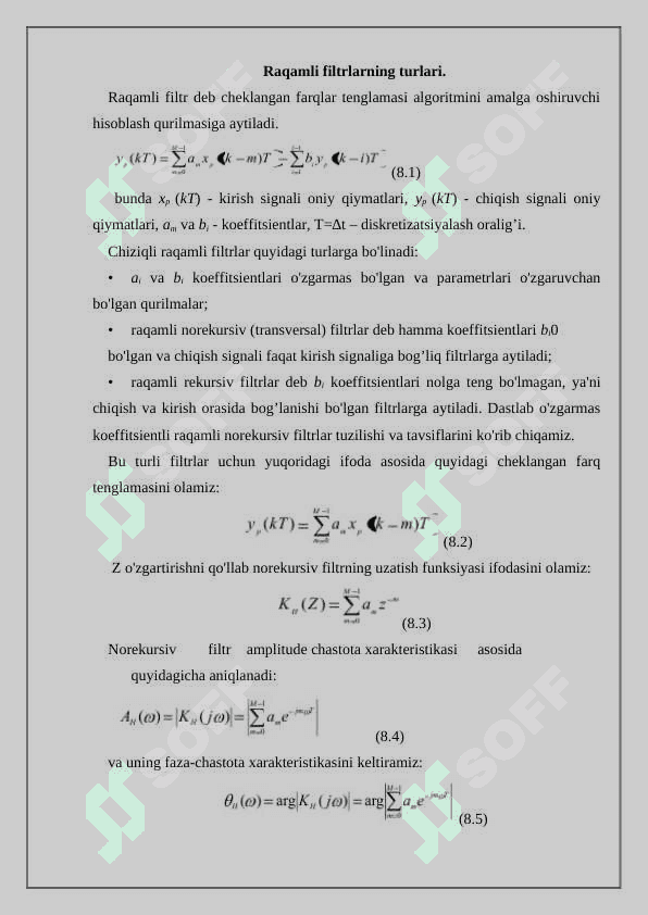 Signallarni raqamli filtrlar yordamida qayta ishlash 2
