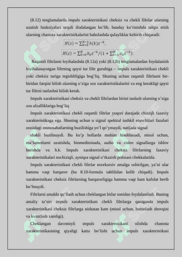 Signallarni raqamli filtrlar yordamida qayta ishlash 6