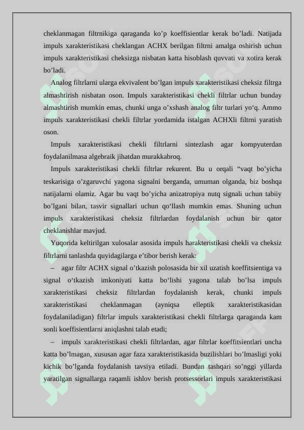 Signallarni raqamli filtrlar yordamida qayta ishlash 7