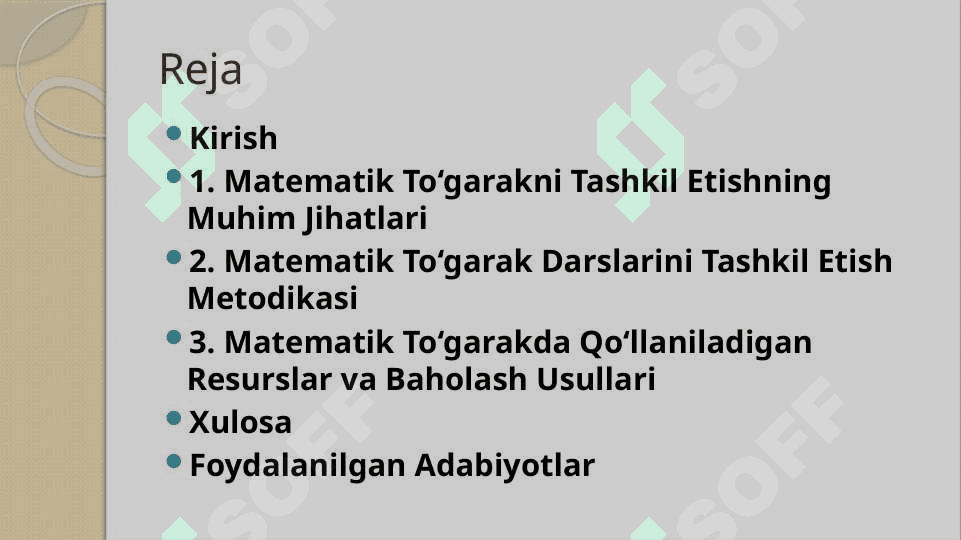 Matematik to’garakni o’tkazish metodikasi 2