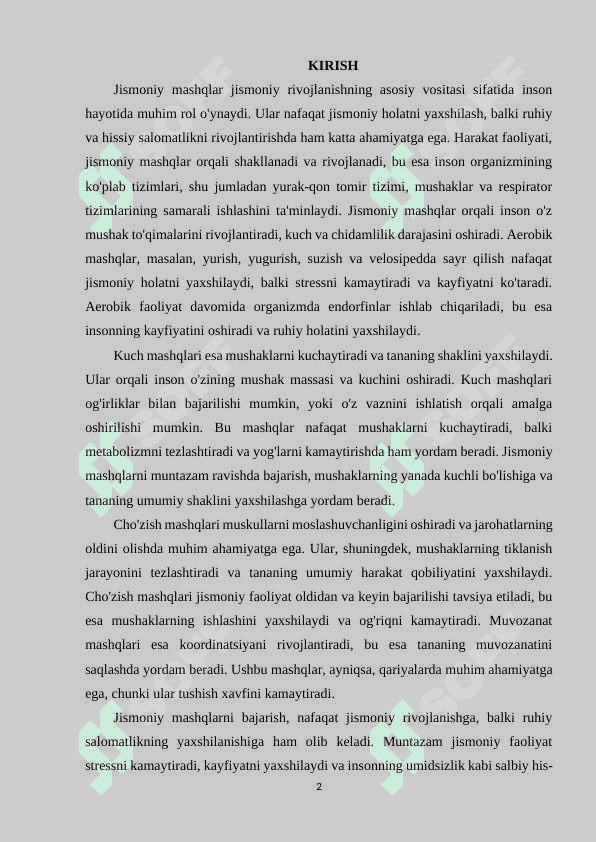 Jismoniy mashqlar jismoniy asosiy vositasi sifatida. 2