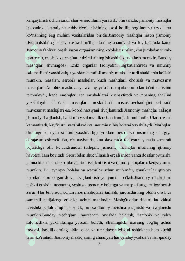 Jismoniy mashqlar jismoniy asosiy vositasi sifatida. 7