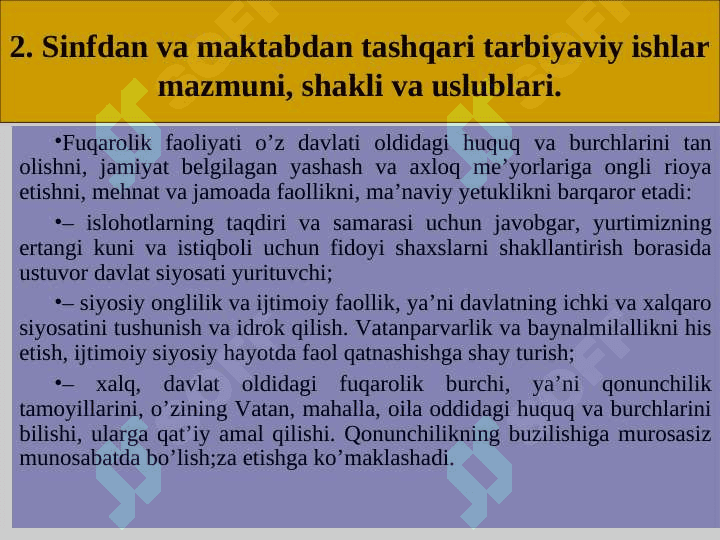 Sinfdan va maktabdan tashqari ishlarning tarbiyaviy ahamiyati 8
