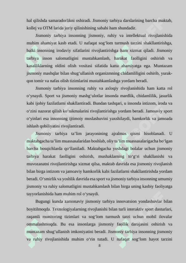 Shaxsni har tomonlama rivojlantirish tamoyili 8