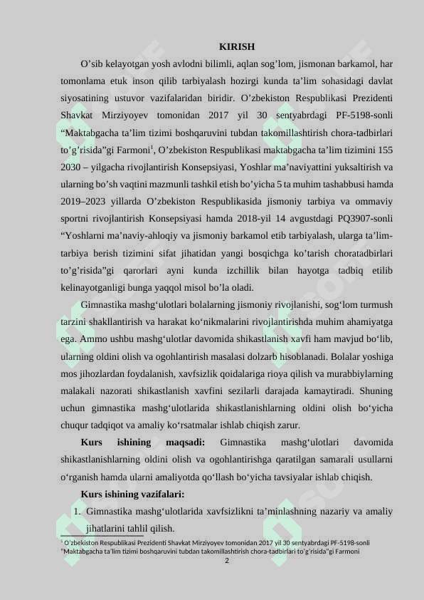 GIMNASTIKA MASHG'ULOTLARIDA SHIKASTLANISHNING OLDINI OLISHDAN OGOHLANTIRISH 2