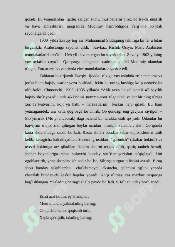 Zavqiyning hayot yo`li haqida 3
