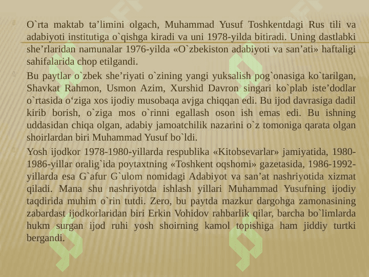 QALBLARDA QO’SHIQ BO’LIB YASHAGAN SHOIR 6