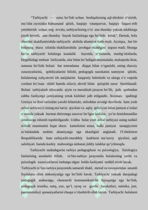 Maktabgacha ta‘lim tashkilotlarining tarbiyachi va ularning faoliyati 6