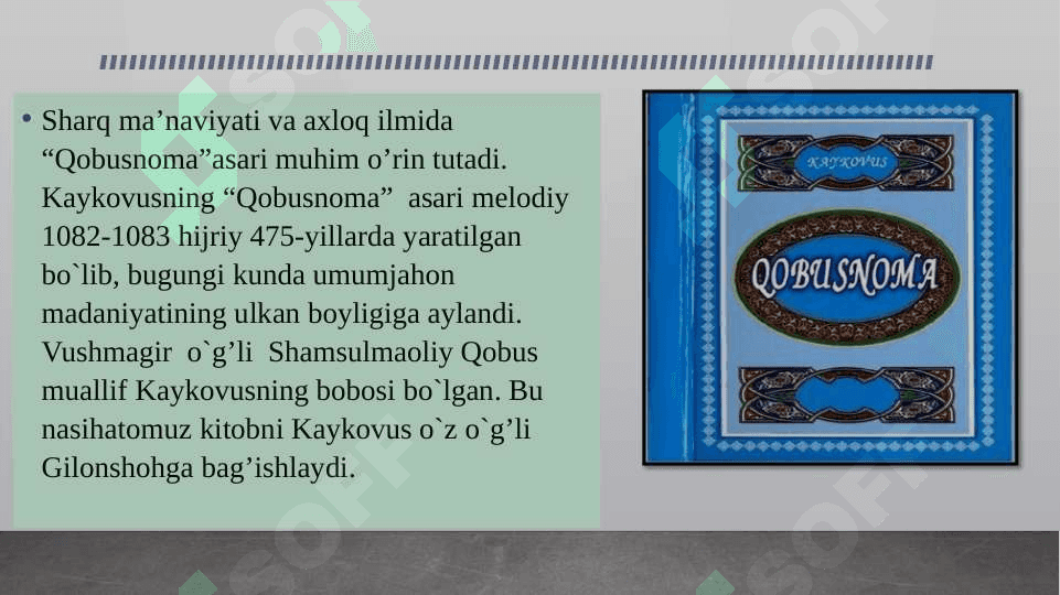 Qobusnoma da nutq odobi masalalari 2