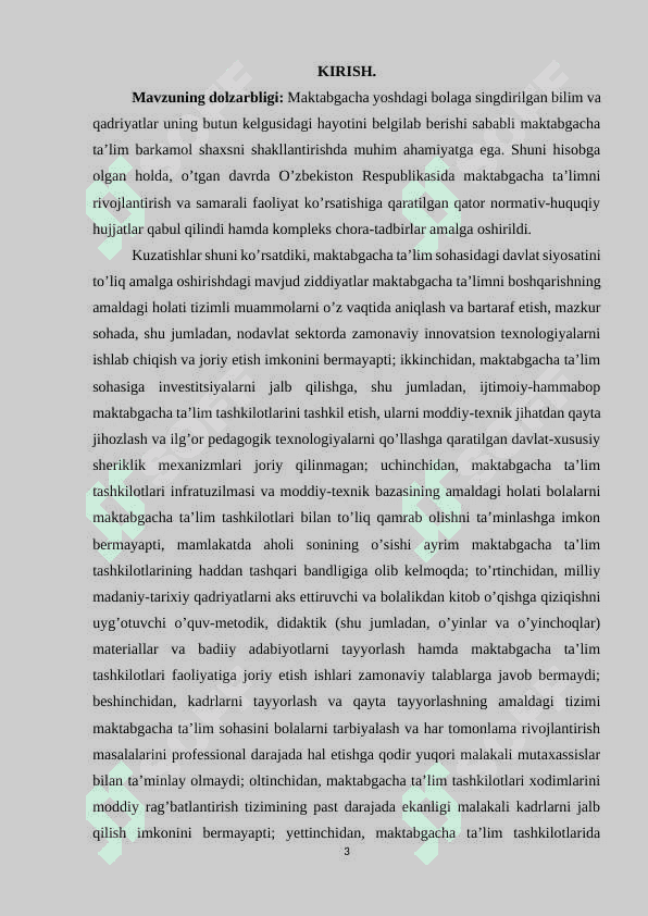 Ilk maktabgacha yoshdagi bolalar rivojlanishiga qo’yiladigan davlat talablari 3