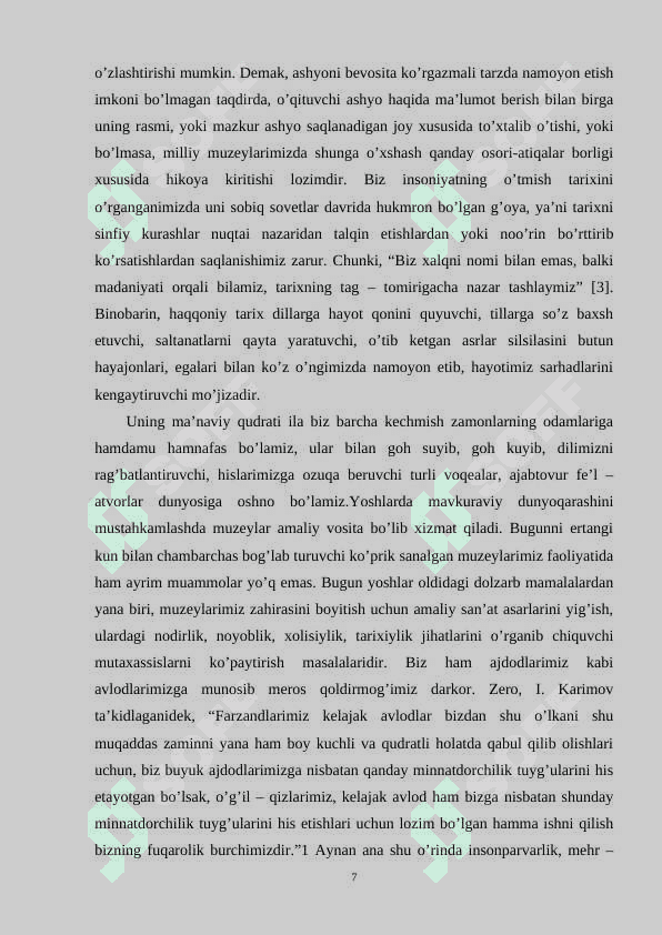 TARIX DARSLARIDA YOSHLARDA MILLIY QADRYATLARGA HURMAT TUYGUSINI SHAKLLANTIRISH 7