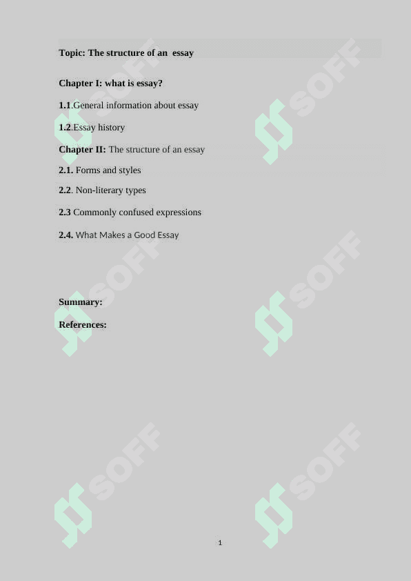 The structure of an  essay course work 2