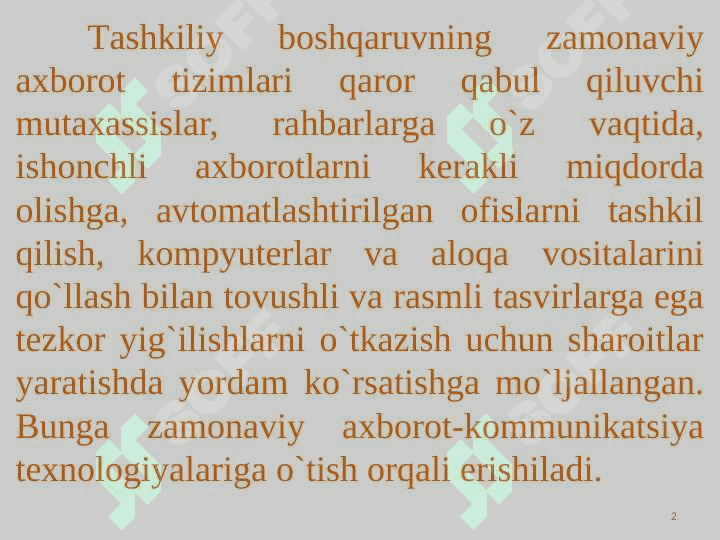 Ma’lumotlar bazalari bilan ishlash texnologiyalari 2