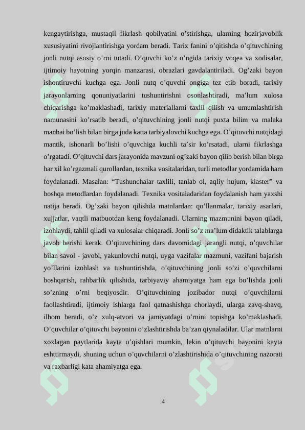 TARIX DARSLARIDA KO'RGAZMALI O'QITISH 4
