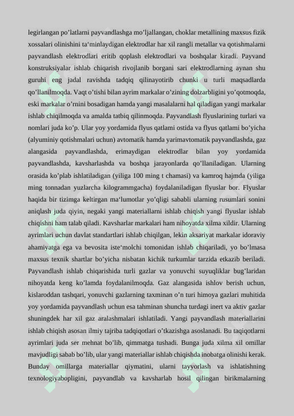Eritib payvandlash texnologiyasi va jixozlari 5