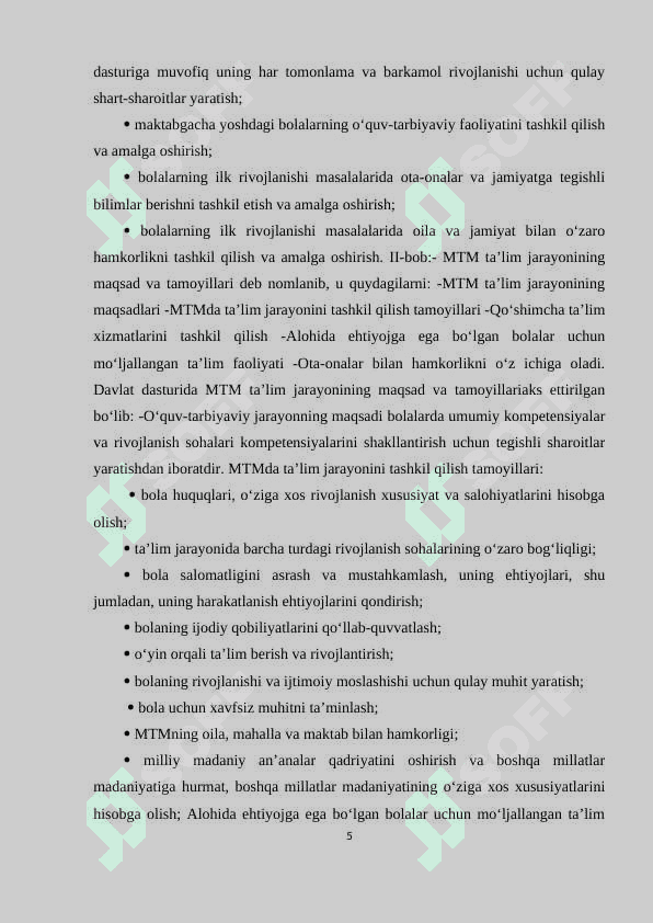 Ilk qadam davlat o‘quv dasturi bilan tanishtirish mazmuni 5