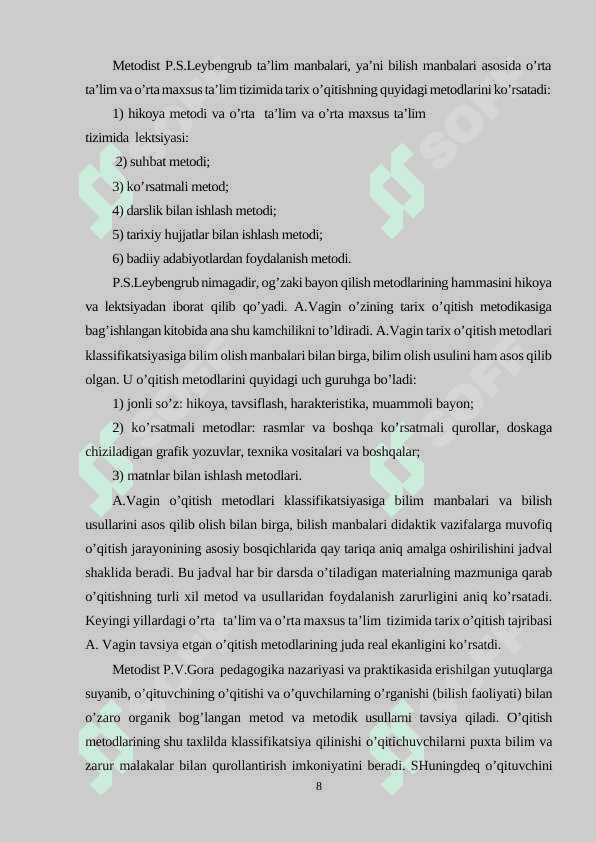 Tarix fanini o'qitishda ko'rgazmali metodlardan foydalanish 8